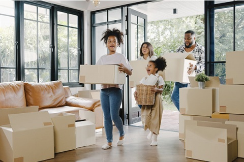 family moving into bigger house