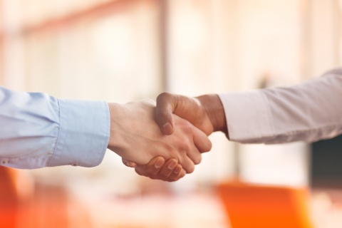 Two men shaking hands