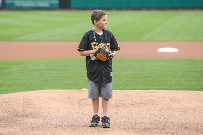 Adrian on the mound at the Salt Lake Bee's game