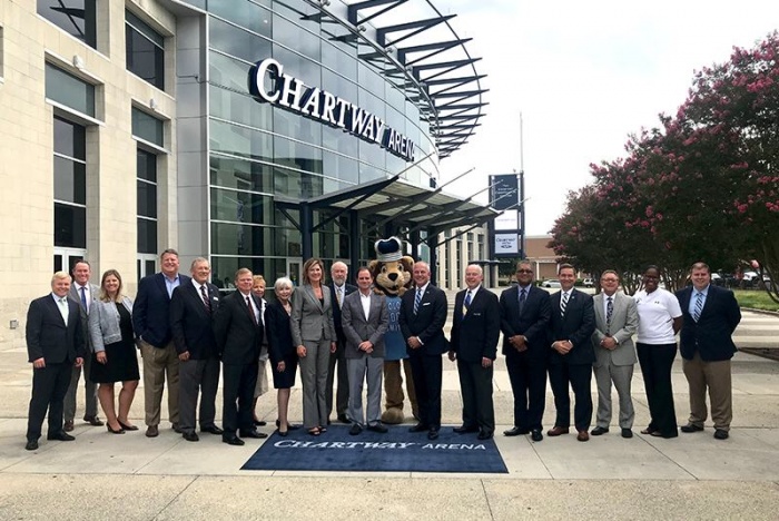 Chartway and ODU officials at Chartway Arena