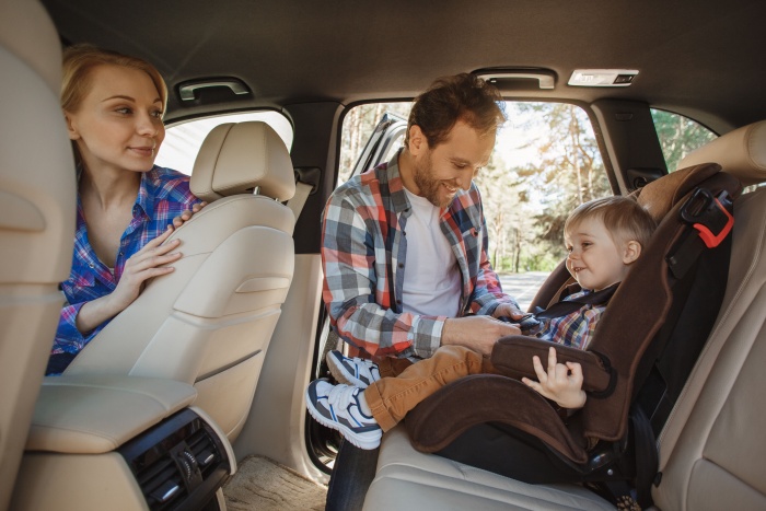 Family in car