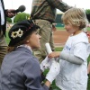 Mary Poppins talks to Hazel — Utah Bees game with Chartway and Make-A-Wish