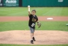Adrian throws out the first pitch