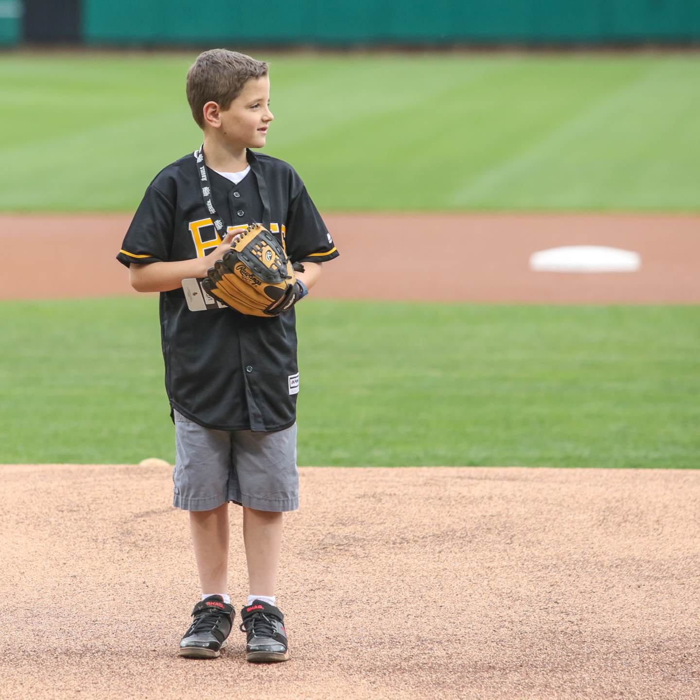 first pitch before the Bees game