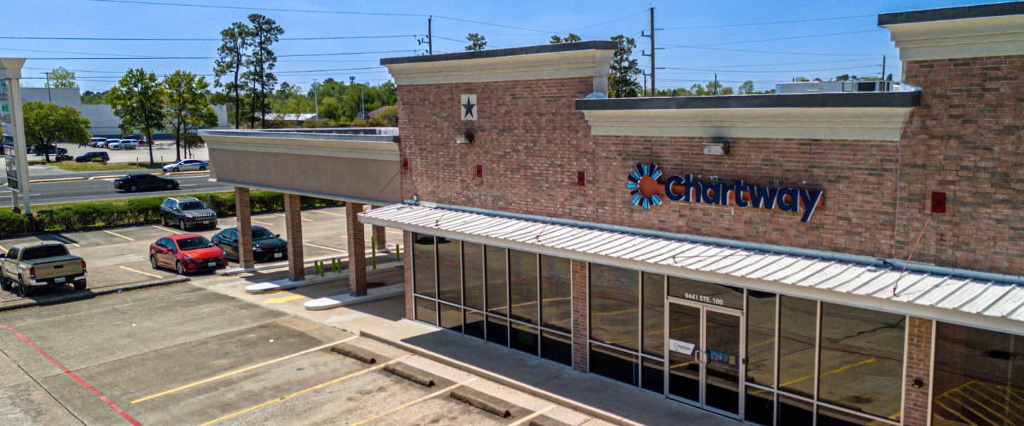 Brown Chartway Credit Union building located in Humble Texas