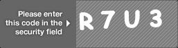 captcha code for visual authentication  letter R number 7 letter U number 3
