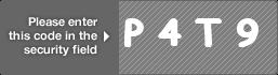 captcha code for visual authentication  letter P number 4 letter T number 9