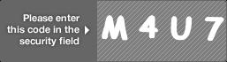 captcha code for visual authentication  letter M number 4 letter U number 7