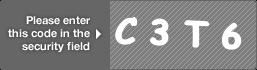 captcha code for visual authentication  letter C number 3 letter T number 6