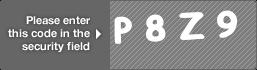captcha code for visual authentication  letter P number 8 letter Z number 9