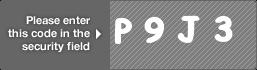 captcha code for visual authentication  letter P number 9 letter J number 3