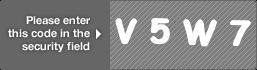 captcha code for visual authentication  letter V number 5 letter W number 7