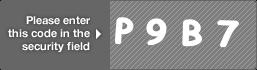 captcha code for visual authentication  letter P number 9 letter B number 7