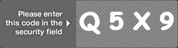 captcha code for visual authentication  letter Q number 5 letter X number 9