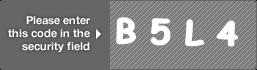 captcha code for visual authentication  letter B number 5 letter L number 4