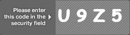 captcha code for visual authentication  letter U number 9 letter Z number 5