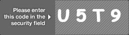 captcha code for visual authentication  letter U number 5 letter T number 9