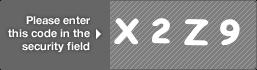 captcha code for visual authentication  letter X number 2 letter Z number 9