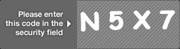 captcha code for visual authentication  letter N number 5 letter X number 7