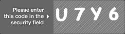 captcha code for visual authentication  letter U number 7 letter Y number 6