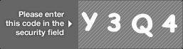 captcha code for visual authentication  letter Y number 3 letter Q number 4