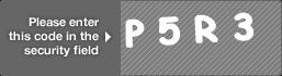 captcha code for visual authentication  letter P number 5 letter R number 3