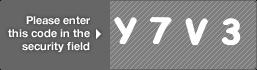 captcha code for visual authentication  letter Y number 7 letter V number 3