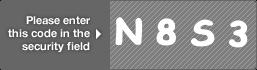 captcha code for visual authentication  letter N number 8 letter S number 3